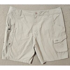 AFTCO Boardshorts Men's 42 x 10 Gray Fishing Pockets Stretch Outdoor Nylon Pool